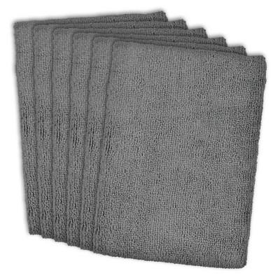 6pk Microfiber Essential Dishtowels Gray - Design Imports