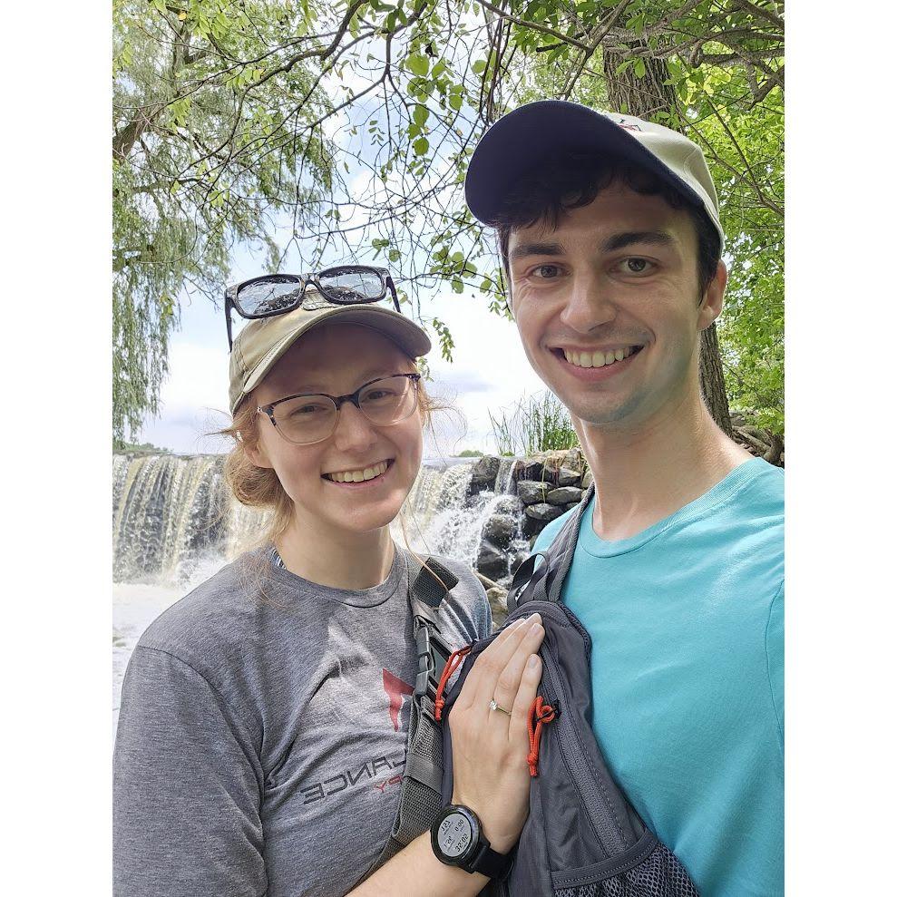 Ian proposed at a park near our house
