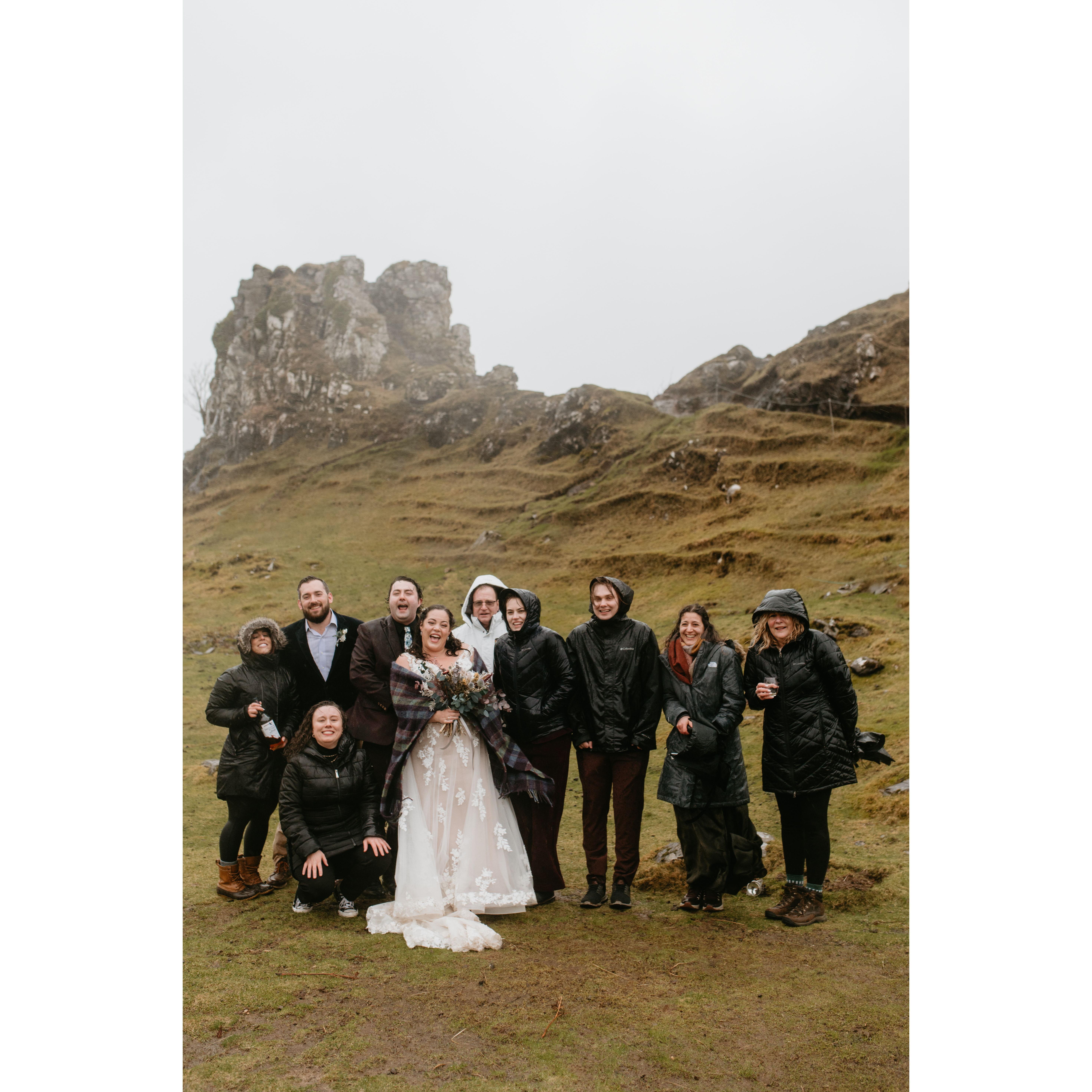 The quickest of whole-group photos in the hail before the sprint back to the "car park"!