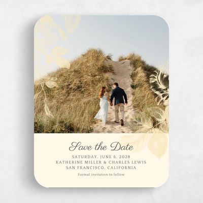 Yellow Rounded Wedding Save the Date - Heaven Portrait
