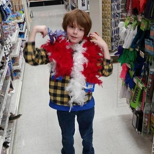 Our son Nick playing around at the craft store.