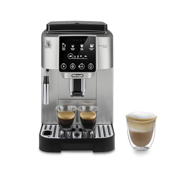 De'Longhi Magnifica Start Automatic Espresso & Coffee Machine with Manual Milk Frother for Latte, Cappuccino, Built-in Grinder, Silver, ECAM22022SB