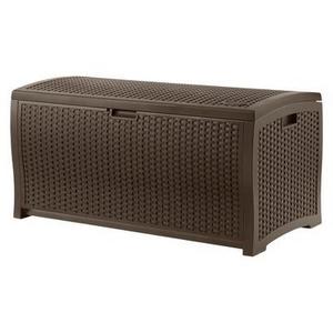 Resin Wicker Deck Box 73 Gallon - Brown - Suncast