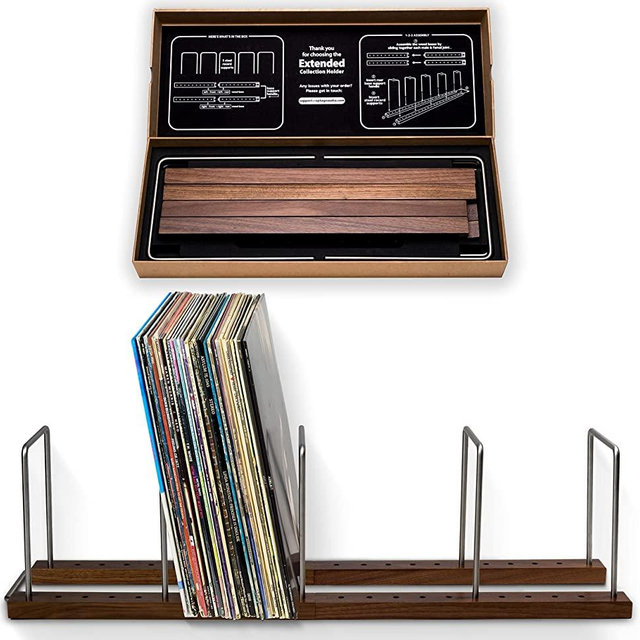 Optage Audio Extended Record Holder, 150 LP Solid Walnut Vinyl Record Storage, Vinyl Holder for Record Display, Now Playing Record Stand, Vinyl Record Holder, Record Stand, Vinyl Storage, Vinyl Stand