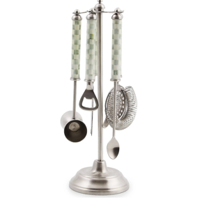 MacKenzie-Childs Sterling Check 3260 Bar Tool Set