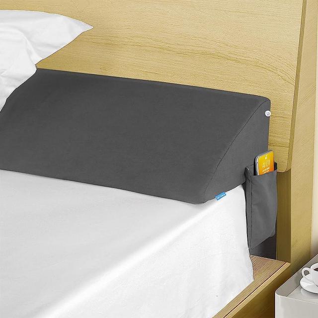 banflower Queen Size(60"x10"x6") Bed Wedge Pillow for Headboard Multi-Use Reading Pillow Long Bolster Pillow Bed Gap Filler (0-6") Between Mattress and Headboard or Wall (Grey)