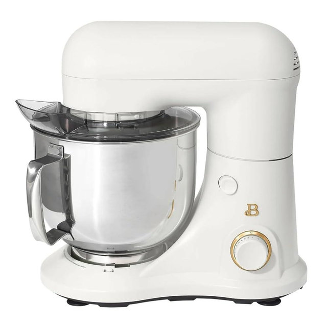 Beautiful 5.3 Qt Stand Mixer by Drew Barrymore – 12-Speed Tilt-Head, 300W Motor, Stainless Steel Bowl, Powerful & Lightweight (White Icing)
