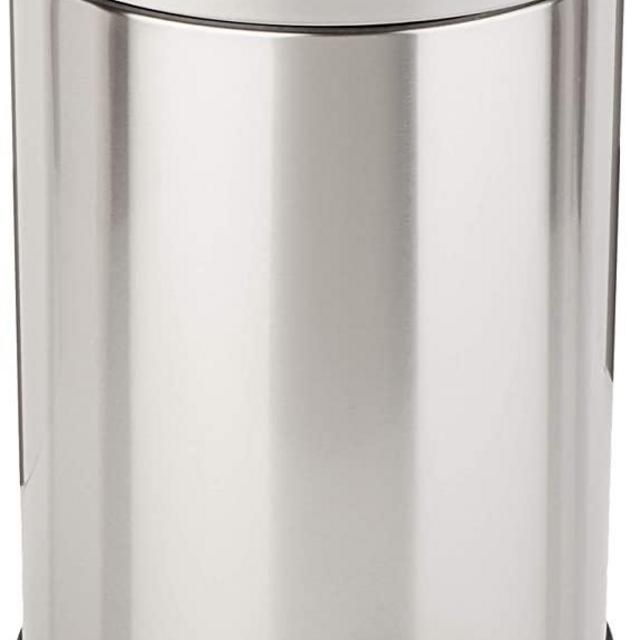 Amazon Basics 20 Liter / 5.3 Gallon Round Soft-Close Trash Can with Foot Pedal - Stainless Steel