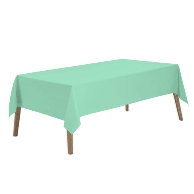 Fresh Mint Plastic Tablecloths 2 Pack Mint Green Disposable Table Covers 54 x 108 Inches Baby Shower Party Tablecovers PEVA Table Cloths for Picnic Birthday Wedding Parties 8 ft Rectangle Table Use