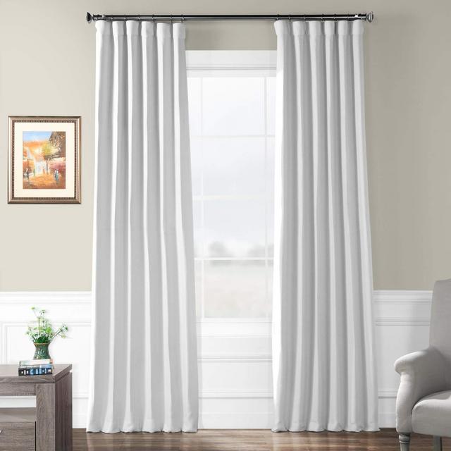 Bellino Blackout Room Darkening Curtain, 50 X 84, Swiss Coffee