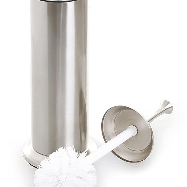 BINO Toilet Brush & Holder with Removable Drip Cup, Brushed Nickel