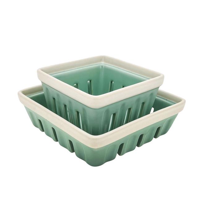 Bee & Willow™ Home Springfield Berry Baskets in Mint/White (Set of 2)