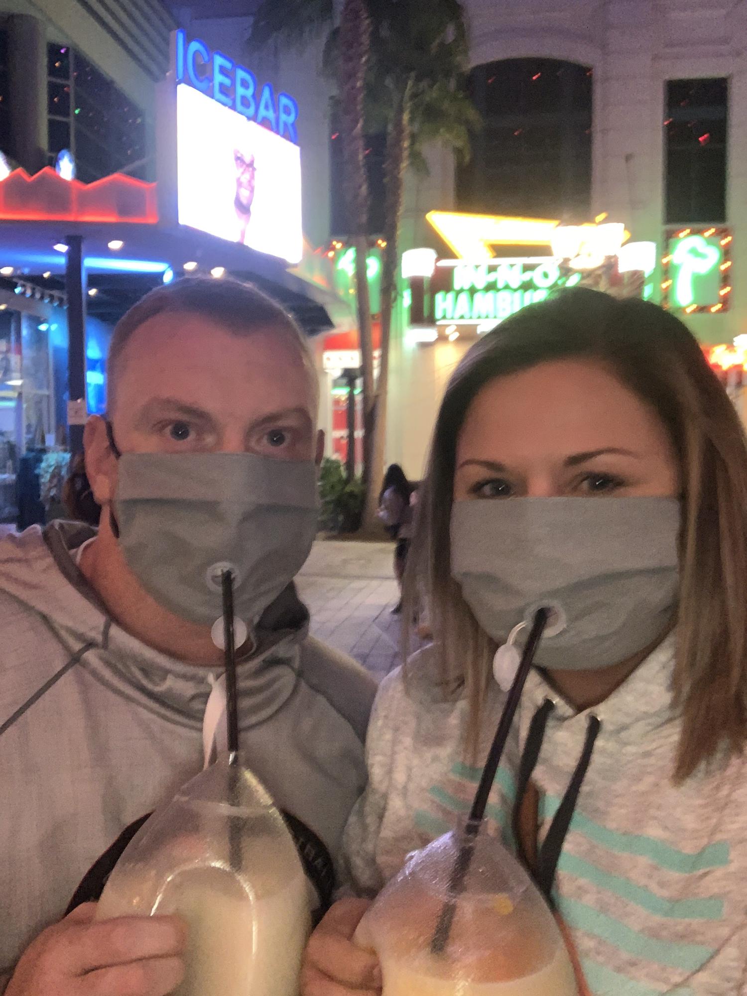 Vegas in a pandemic?  Masks AND drinks!