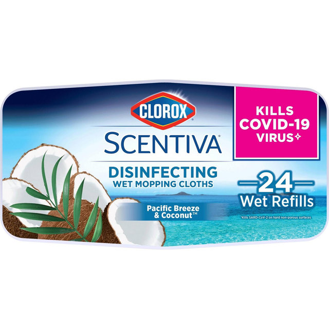 Clorox Scentiva Disinfecting Wet Mopping Cloths - Pacific Breeze & Coconut - 24ct