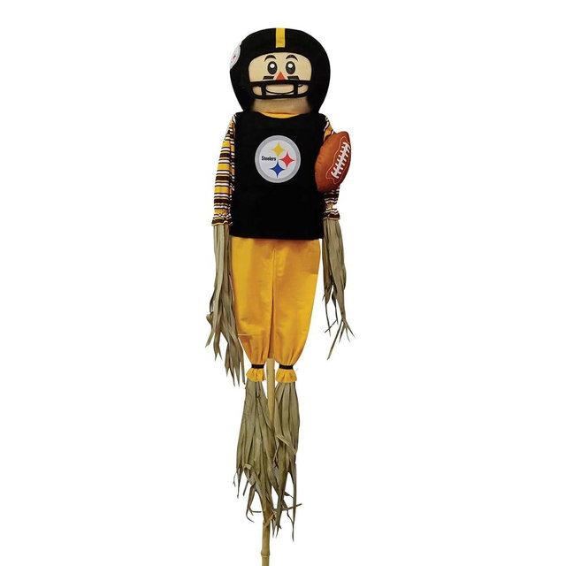 Sporticulture NFL Pittsburgh Steelers Scarecrow With Stake Pole & Complete Football Uniform Set - 60" x 12" x 3.5" Outdoor Sports Decoration Perfect For A Front Yard, Garden, Or Tailgating