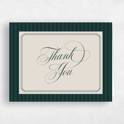 Dark Emerald, Green Wedding Thank You - Loren Landscape