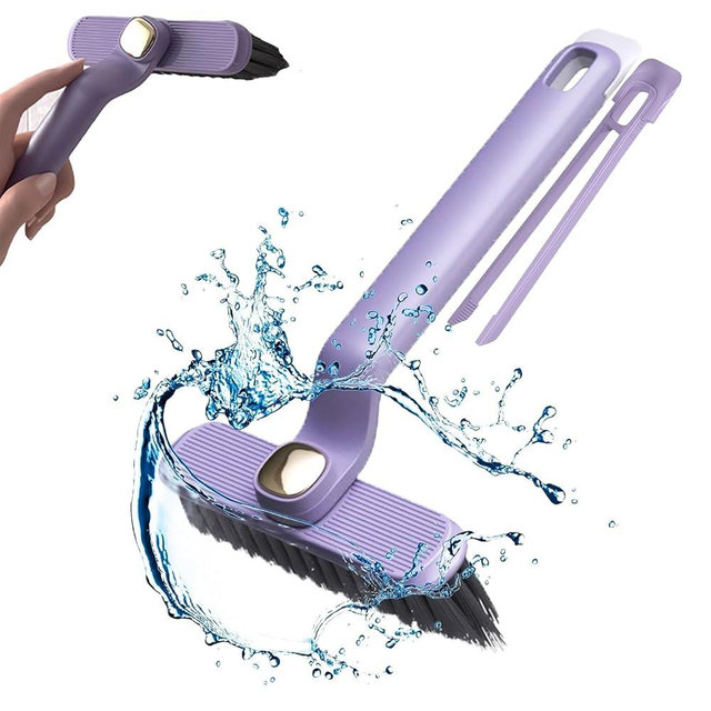 Multi-Function Rotating Crevice Cleaning Brush, 360 Degree Grout Cleaner Brush, Deep Scrub Cleaning Tool Gap Brush Cleaner for Tile Bathroom Kitchen, Window, Track, Shower, Sink, Corner(1, Purple)