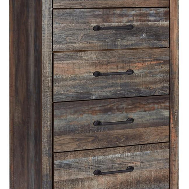 Signature Design by Ashley Drystan Casual 5 Drawer Chest, Dark Brown & Gray