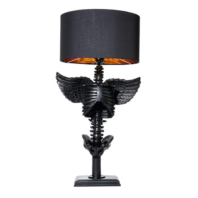 Skeleton with Wings Lamp 25" H by Gute - Skeleton Desk Table Lamp, Goth Decor, Gothic Decor, Skeleton Figurine, Unique Table Gothic Spooky Home Decor for Any Room!