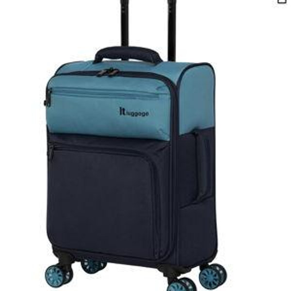 it luggage Duo-Tone 22" Softside Carry-On 8 Wheel Spinner, Capri Breeze/Dress Blues