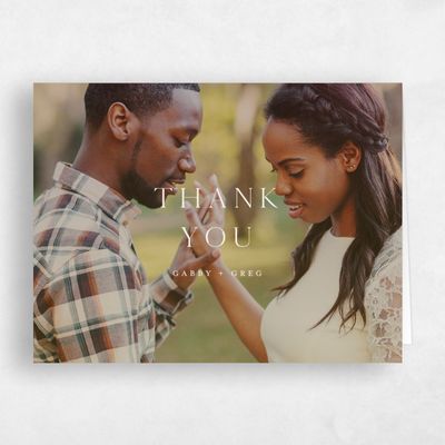 Linen, Orange Wedding Thank You - Alires Photo