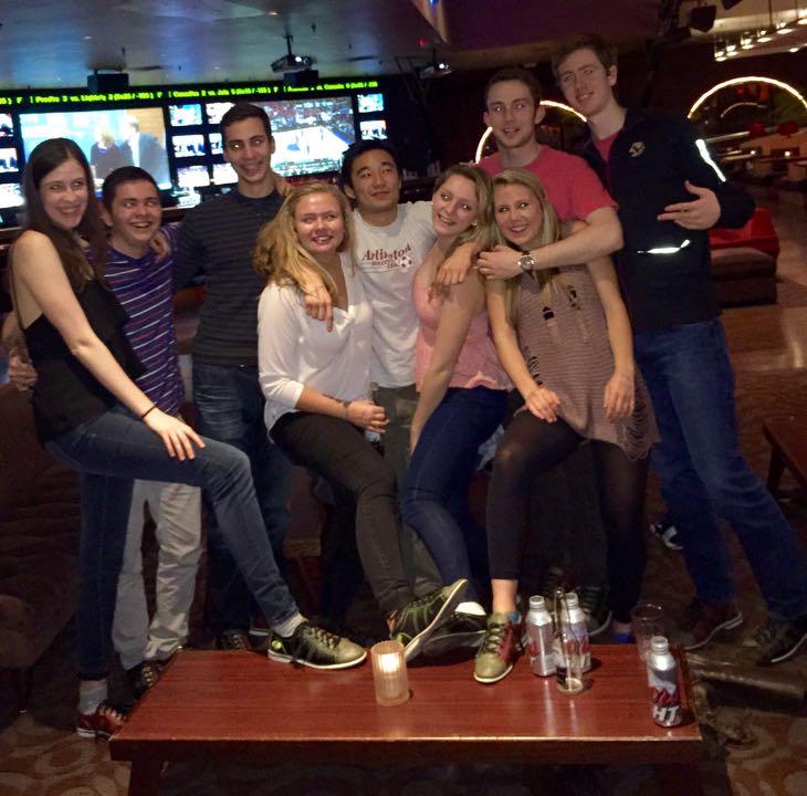 The first time Jonah and Gabby met at Lucky Strike bowling alley in Fenway. (March 2015)
