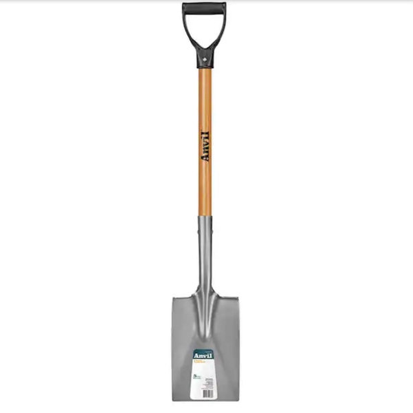 Anvil 28 in. D-Grip Short Wood Handle Garden Spade 77424-948