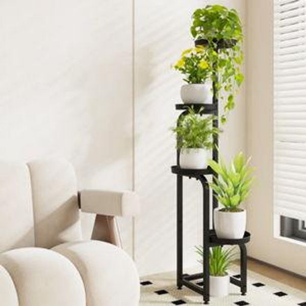 4-Tier Tall Corner Metal Plant Stand