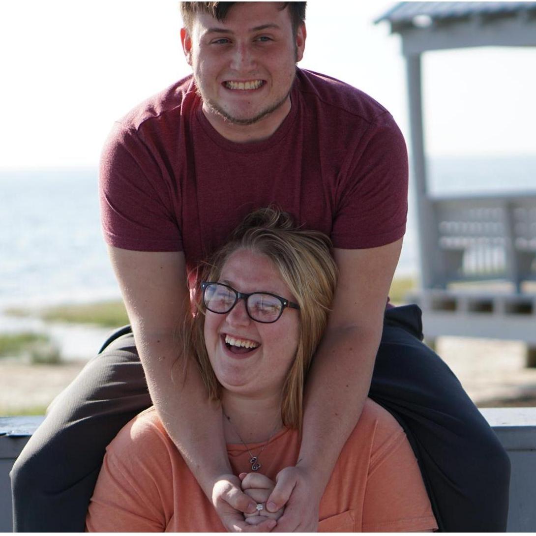 Our first picture right after he popped the question!