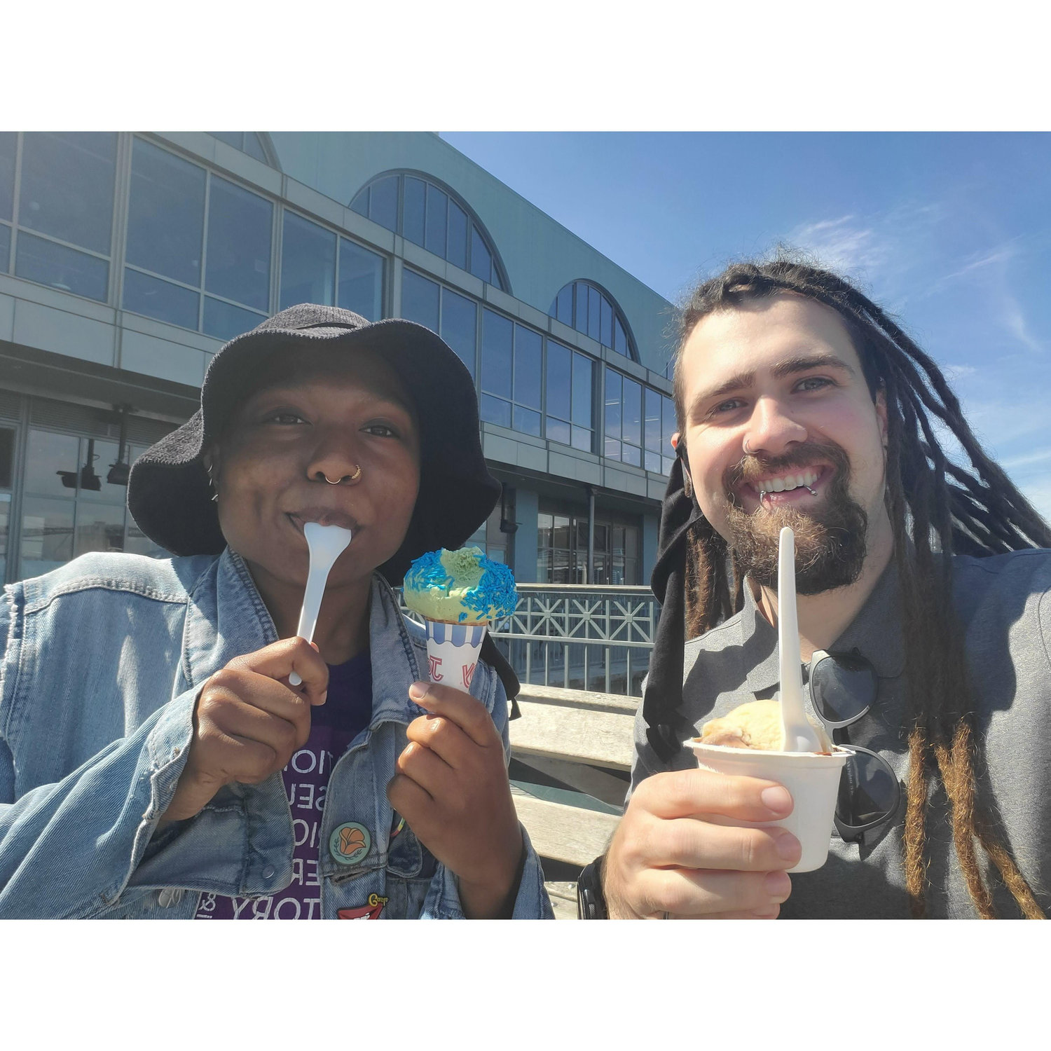Celebrating ice cream day at the SF ferry building