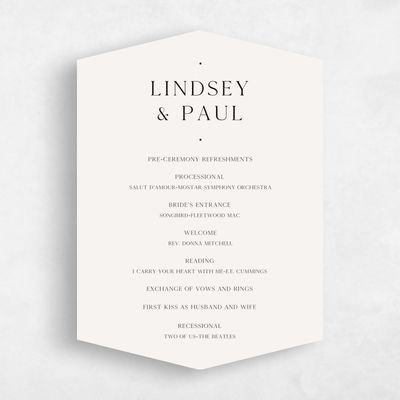 Beige Diamond Wedding Program - Cadiz