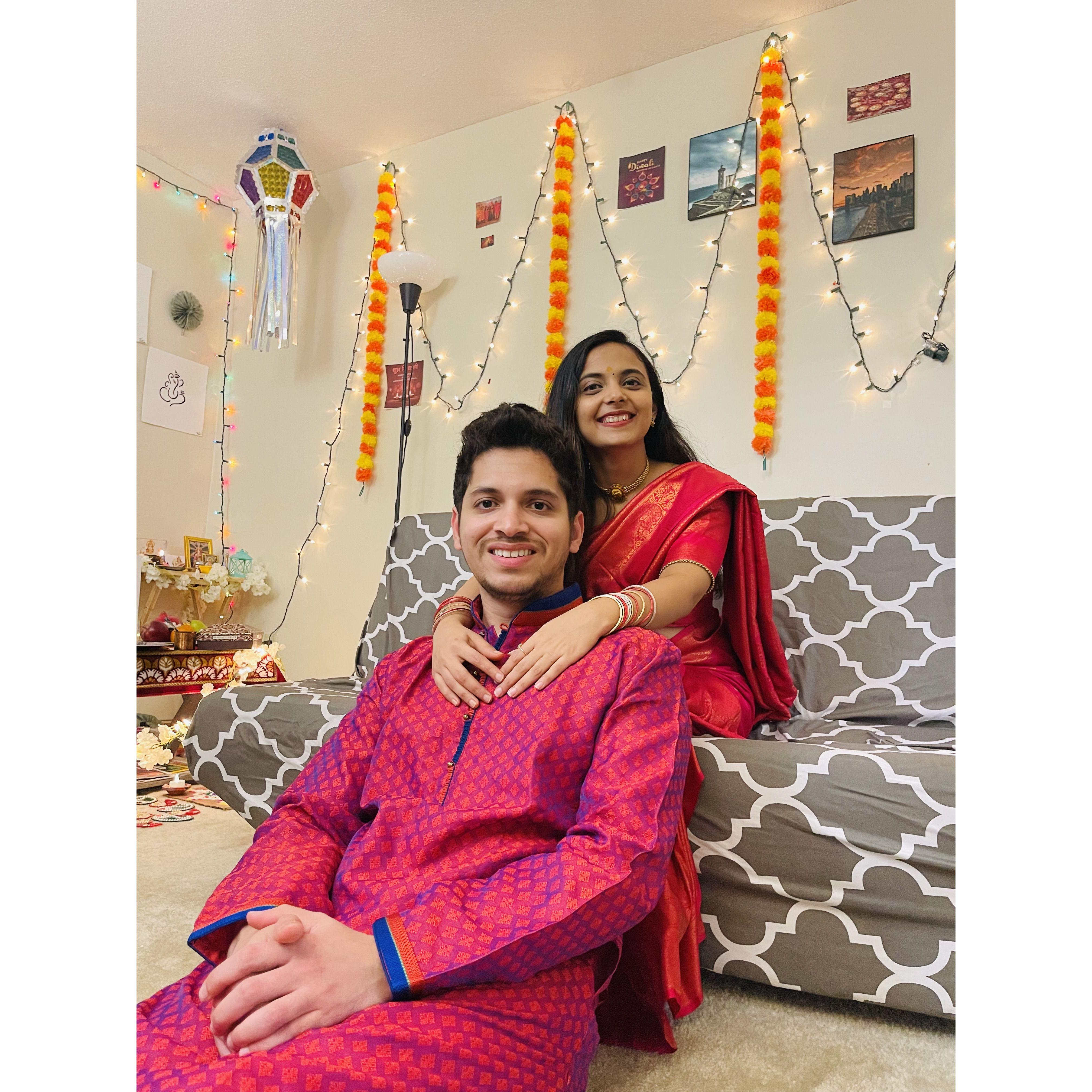 Celebrating Diwali together for the first time (2023)