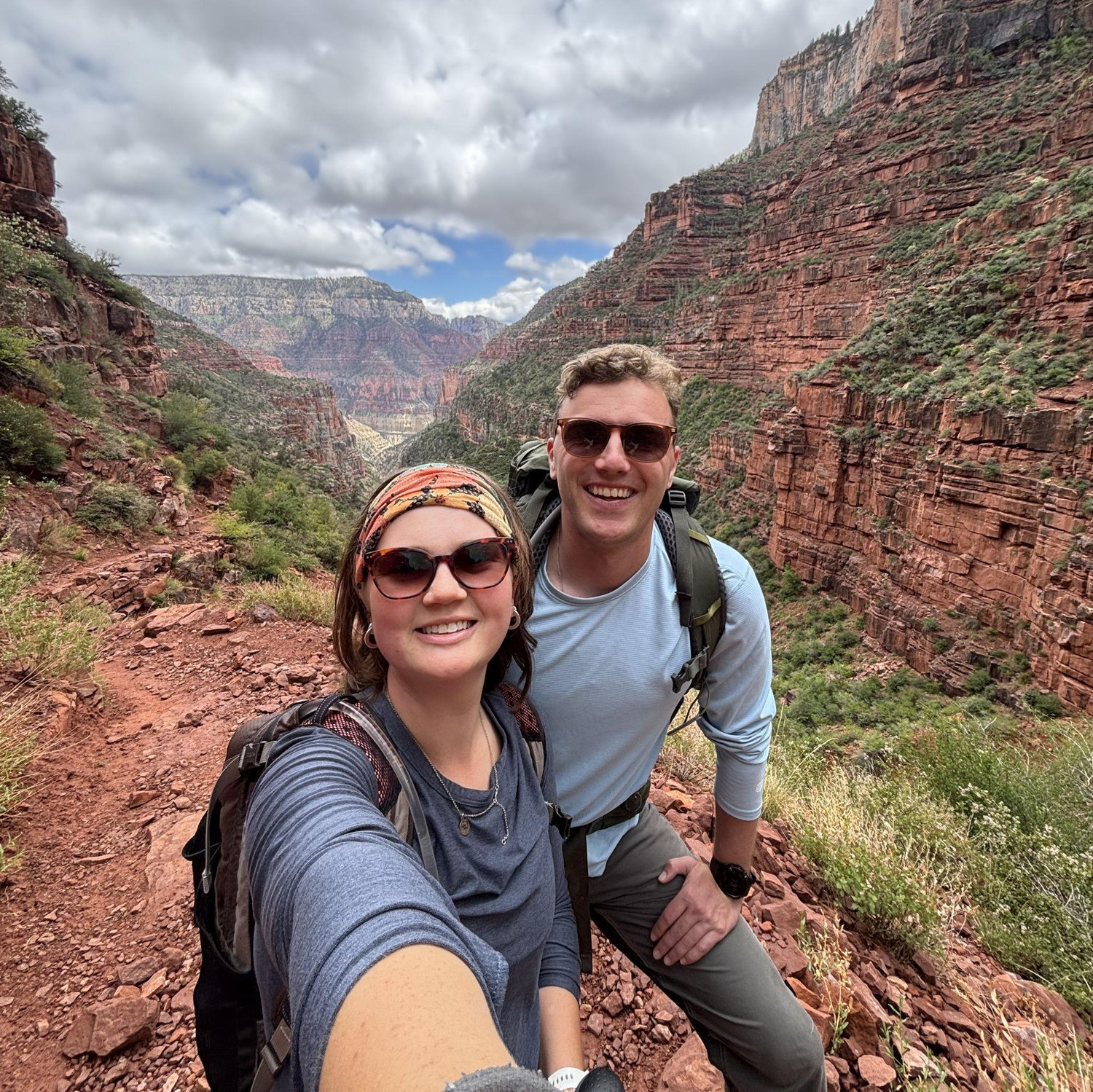 Hiking below the North Rim of the Grand Canyon