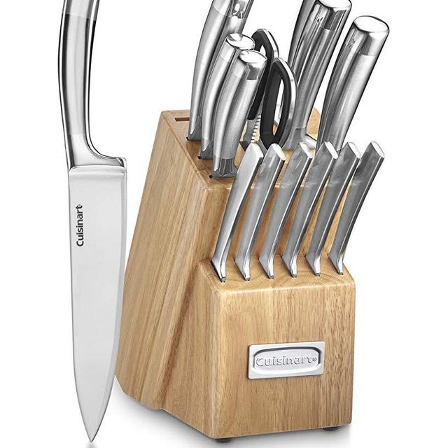 Cuisinart C99SS-15P 15 Piece Stainless Steel Blades Set with Wood Block, Silver