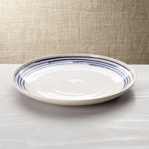 Lina Blue Stripe Round Platter