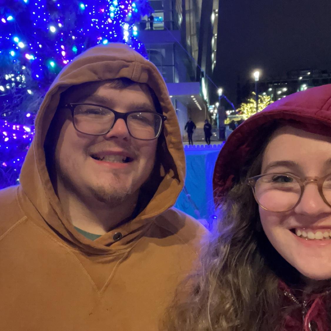 Here’s us on before a Bucks game (they lost 🥲)