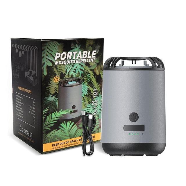 Mosquito Repellent Outdoor Patio Portable Mosquito Repellent Device with Heating Function, Type-C Rechargeable, Suitable for Camping, Hiking, and Patio Use (4 Pack Refills)