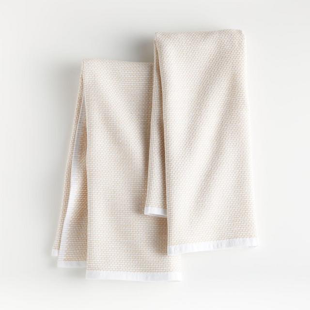Almond Textured Terry Dish Towels, Set of 2