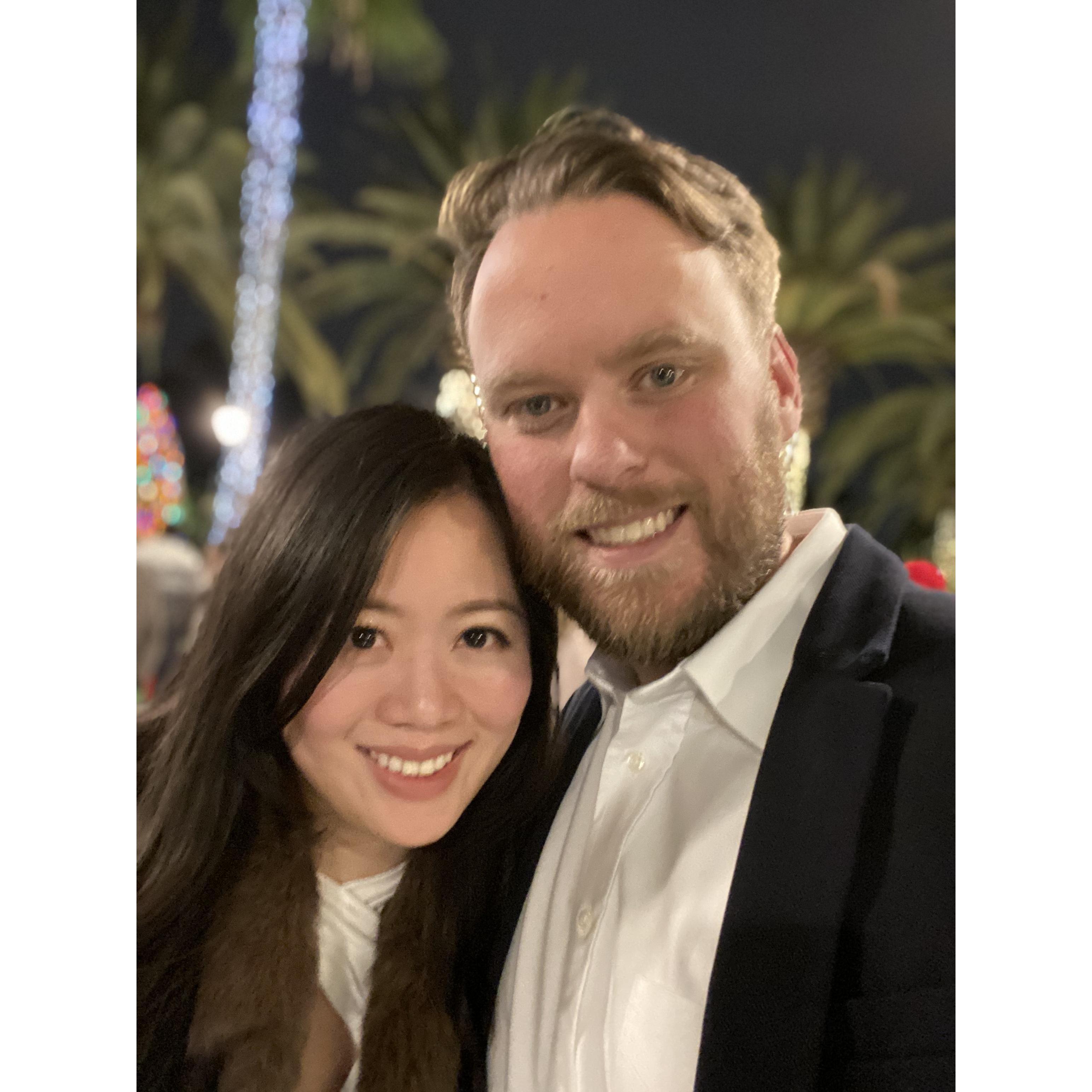 Enjoying a holiday party at Universal Studios!