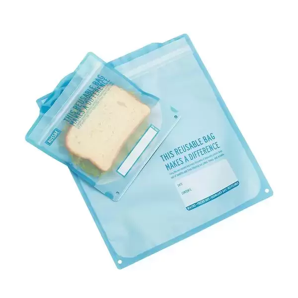 GENMERT Reusable Sandwich Bags Statement Blue Pkg/8