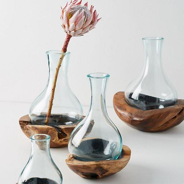 Teak & Bottle Vase