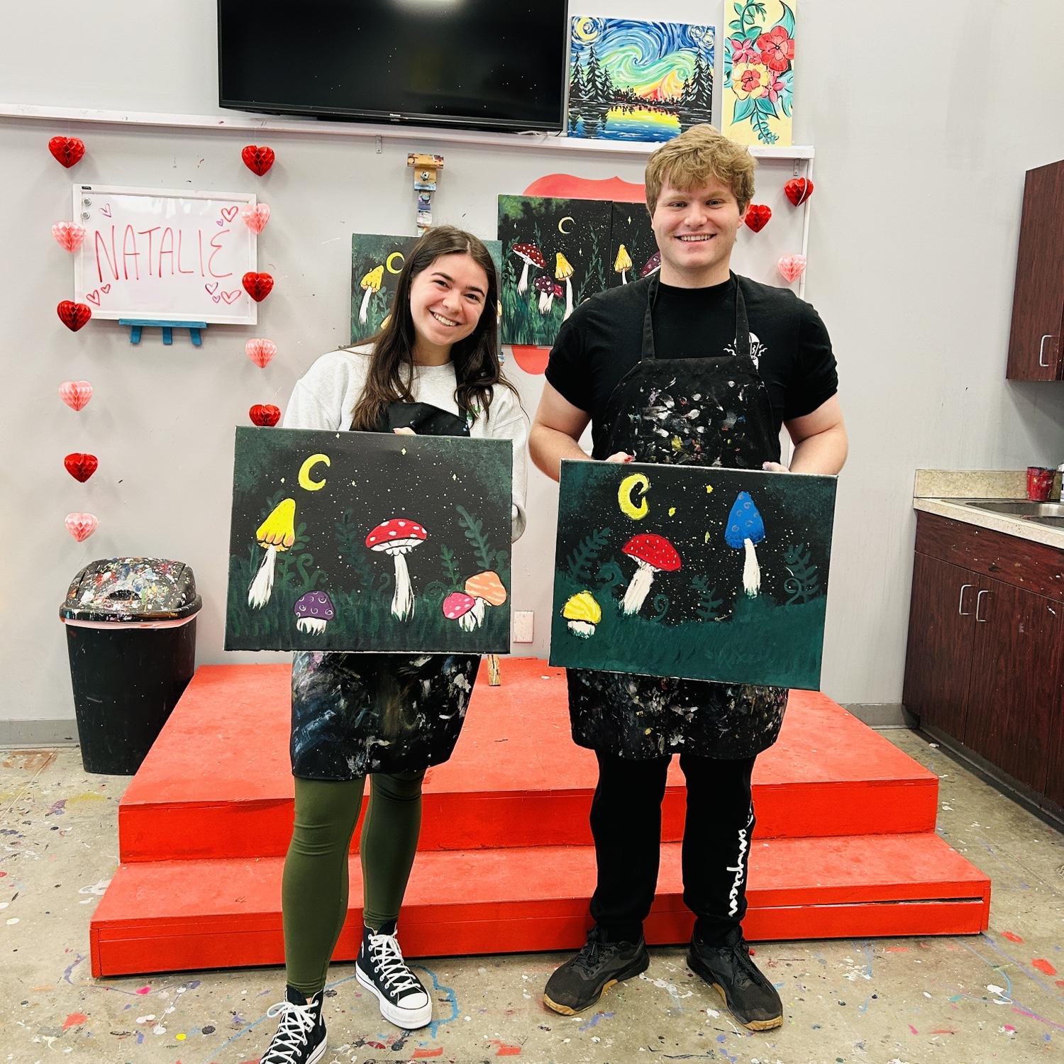 Valentine’s Day date! Painting class with wine!
