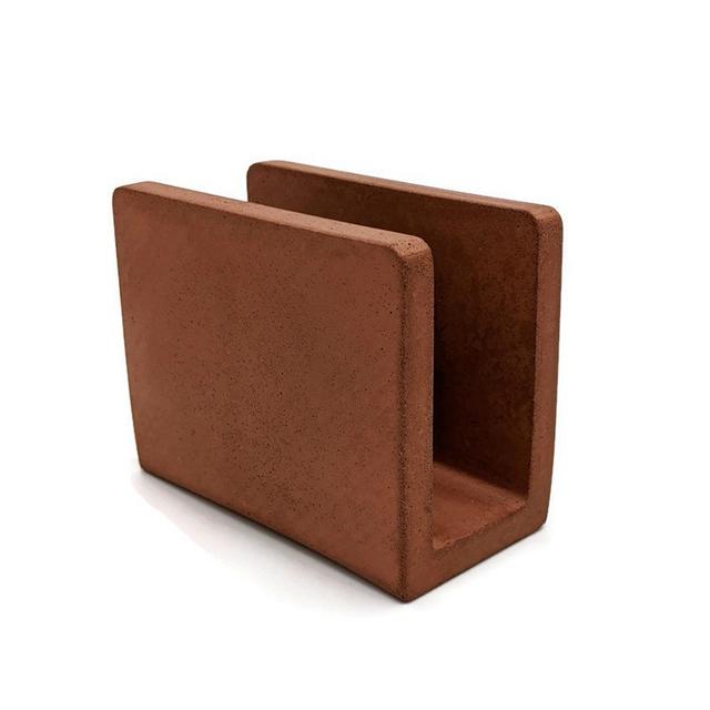 Burnt Orange Minimalist Handmade Concrete Napkin Holder.