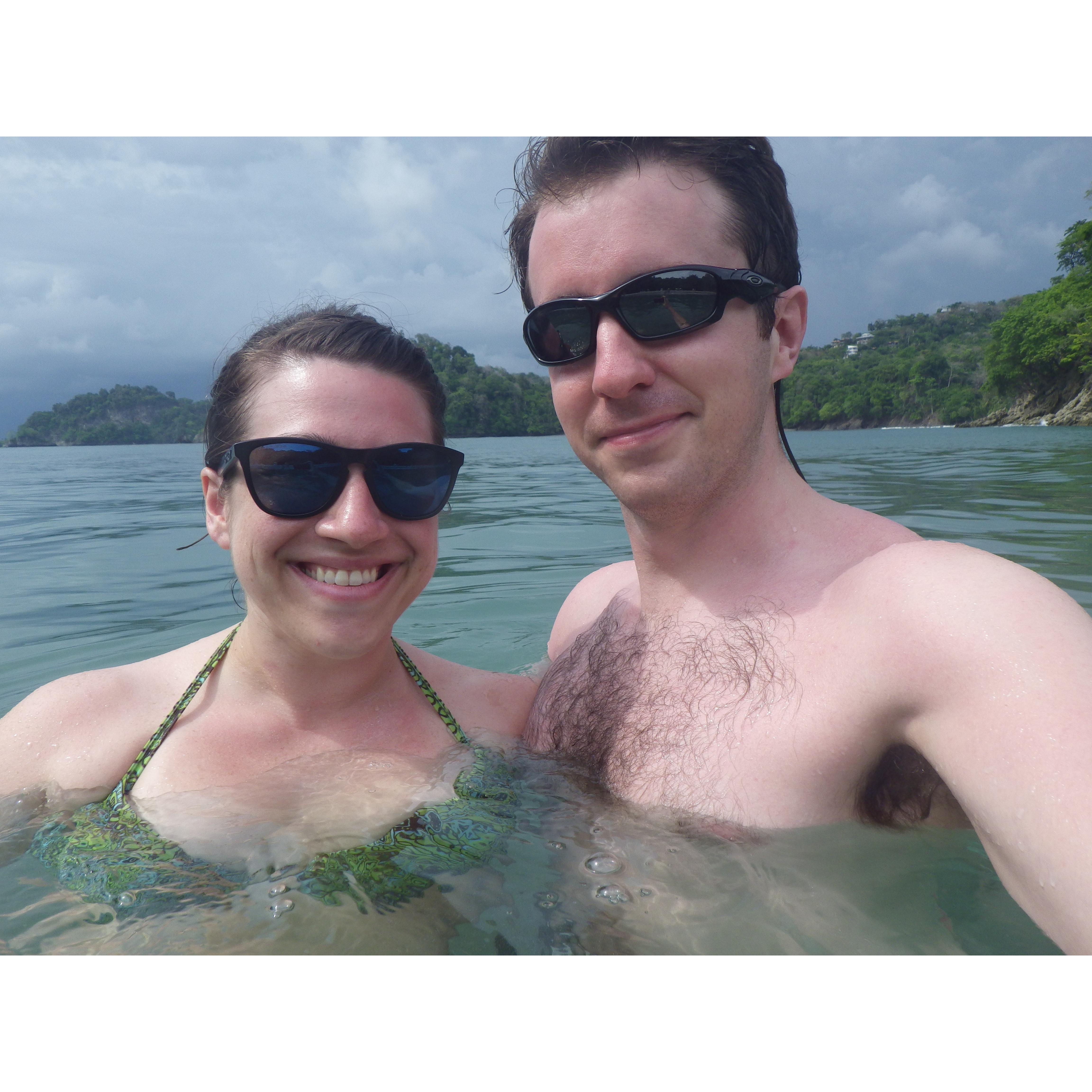 Costa Rica! Right after we took this picture, Mike got hit by a flying fish.