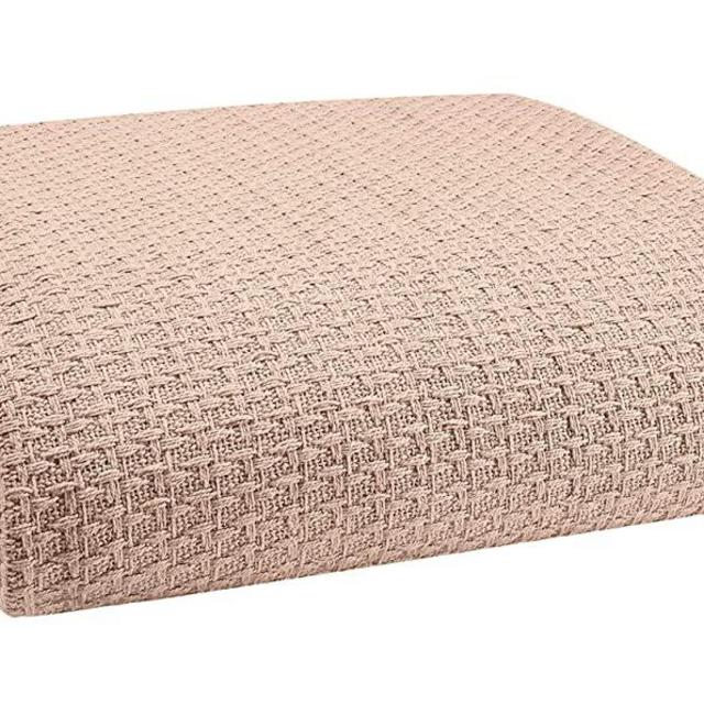 Elvana Home 100% Cotton Bed Blanket, Breathable Bed Blanket King Size, Cotton Thermal Blankets King, Perfect for Layering Any Bed for All Season, Beige