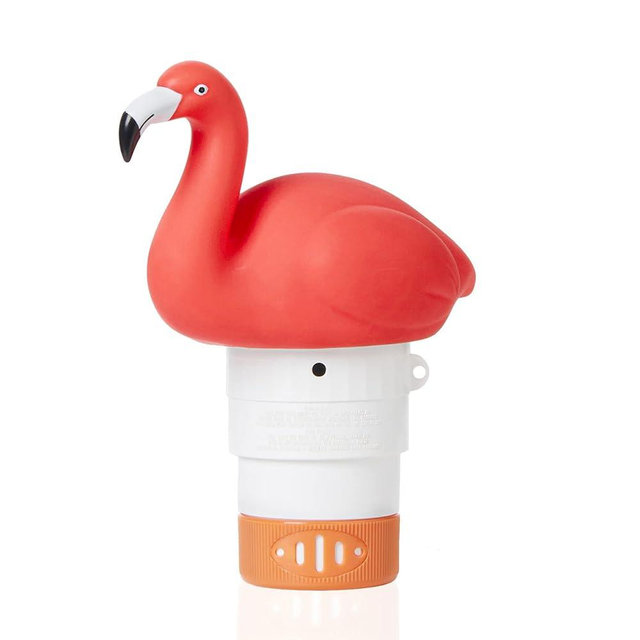 XY-WQ Flamingo Chlorine Floater for 1" Tab ONLY, Mini Floating Pool Chlorine Dispenser