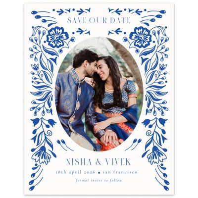 Cobalt, Blue Wedding Digital Save the Date - Calliope Photo