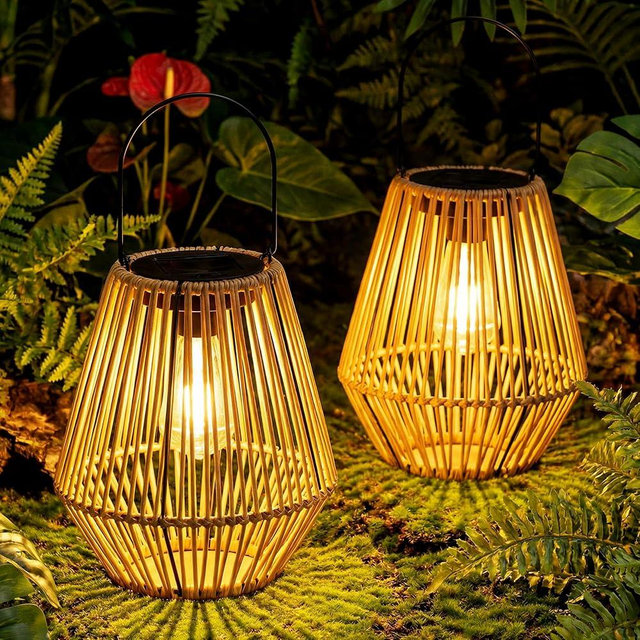 Solar Lanterns,ZUIAOYIBOU Solar Outdoor Lantern Hanging Solar Lights Outdoor Waterproof Boho Gazebo Decor Table Lamps for Outside Patio Porch Tree Decorations Mothers Day Gifts for Mom 2 Pack