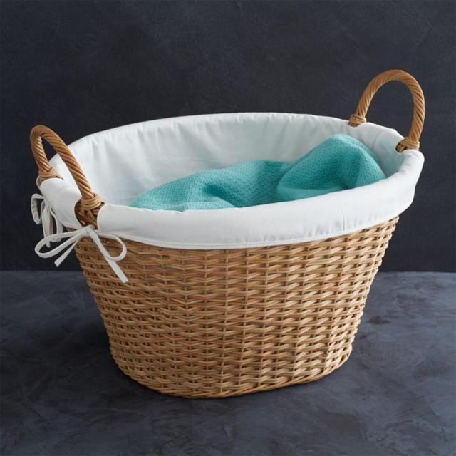 Wicker Laundry Basket with Liner