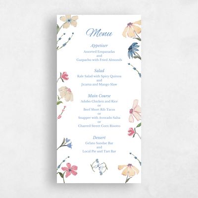 White Wedding Menu - Mireille